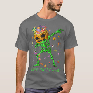 Dabbing Skeleton Happy Halloween Costume Skull Lov T-Shirt