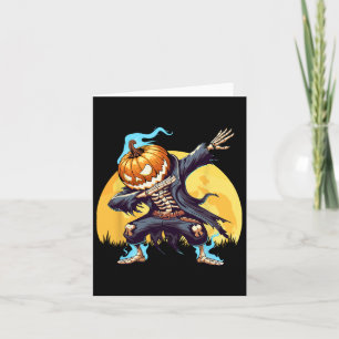 Dabbing Skeleton Headless Pumpkin Dab Dance Boys H Card