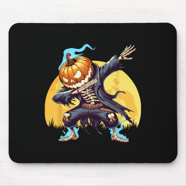 Dabbing Skeleton Headless Pumpkin Dab Dance Boys H Mouse Mat (Front)