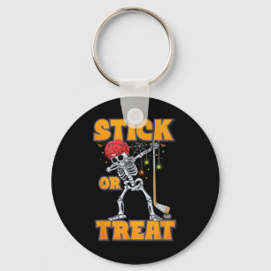 Dabbing Skeleton Ice Hockey Player Halloween Costu Key Ring