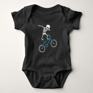 Dabbing Skeleton mtb Bicycle BMX Fun Baby Bodysuit