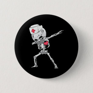 Dabbing Skeleton Nurse X-ray Halloween T Shirt Dab 6 Cm Round Badge