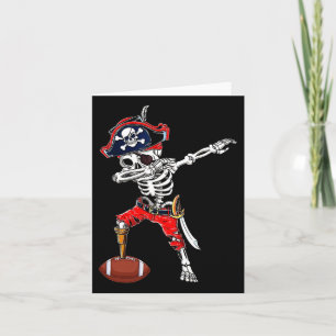 Dabbing Skeleton Pirate And Footll Ll Halloween Co Card
