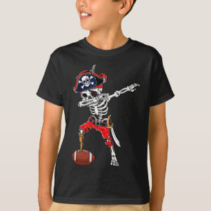 Dabbing Skeleton Pirate And Footll Ll Halloween Co T-Shirt