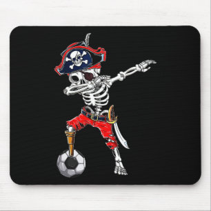 Dabbing Skeleton Pirate And Soccer Ll Halloween Co Mouse Mat