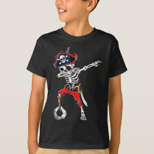 Dabbing Skeleton Pirate And Soccer Ll Halloween Co T-Shirt