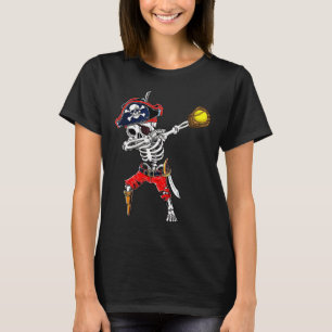 Dabbing Skeleton Pirate And Softll Ll Halloween Co T-Shirt