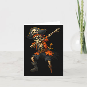 Dabbing Skeleton Pirate Halloween Costume For Kids Card