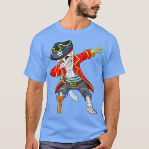 Dabbing Skeleton Pirate Halloween Costume Jolly Ro T-Shirt