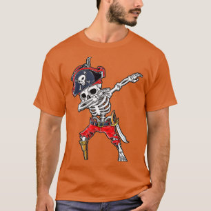 Dabbing Skeleton Pirate Halloween Kids Jolly Roge T-Shirt