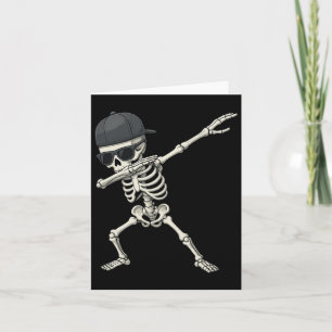 Dabbing Skeleton Pirate Halloween Kids Jolly Roger Card