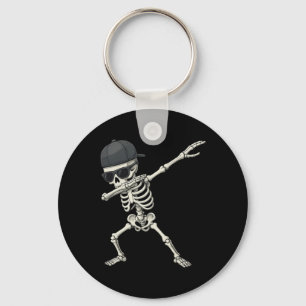 Dabbing Skeleton Pirate Halloween Kids Jolly Roger Key Ring