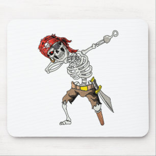 Dabbing Skeleton Pirate Halloween Kids Jolly Roger Mouse Mat