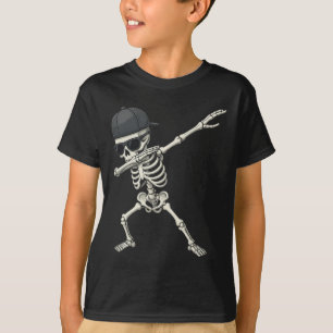 Dabbing Skeleton Pirate Halloween Kids Jolly Roger T-Shirt