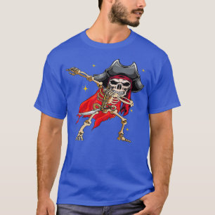 Dabbing Skeleton Pirate Halloween Kids Jolly Roger T-Shirt