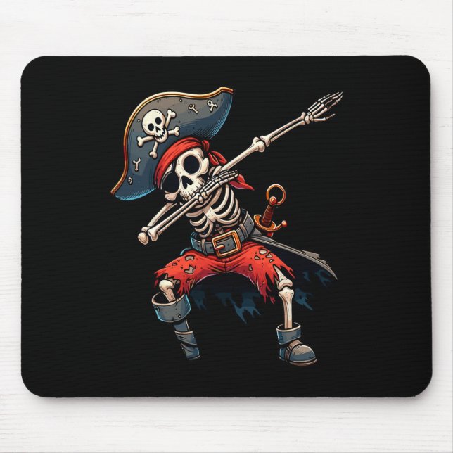 Dabbing Skeleton Pirate Kids  Mouse Mat (Front)