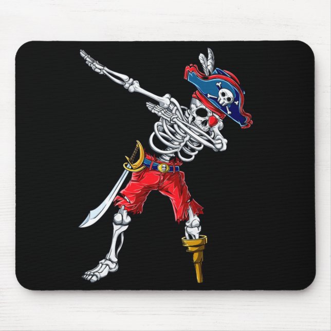 Dabbing Skeleton Pirate Mouse Mat (Front)
