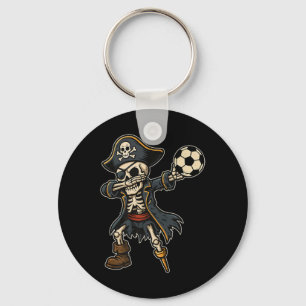 Dabbing Skeleton Pirate Soccer Halloween Pirate Da Key Ring