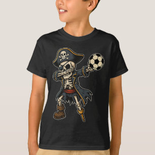 Dabbing Skeleton Pirate Soccer Halloween Pirate Da T-Shirt