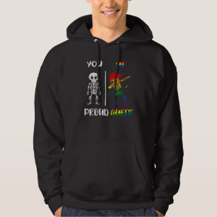 Dabbing Skeleton Rainbow Proud Queer Lgbt Pride Mo Hoodie