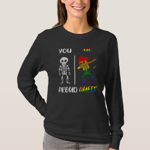 Dabbing Skeleton Rainbow Proud Queer Lgbt Pride Mo T-Shirt