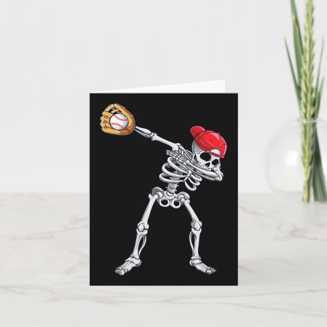 Dabbing Skeleton Sell Halloween Player Catcher Pit Card (Front)