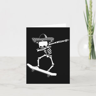 Dabbing Skeleton Skateboard Dia De Los Muertos Card