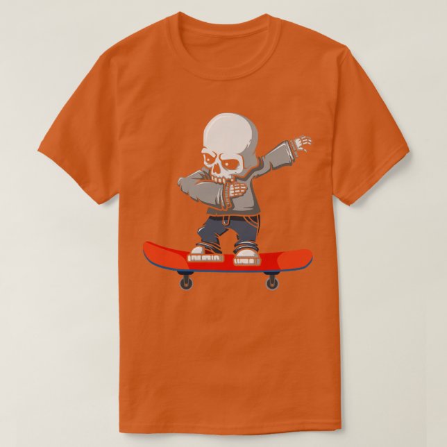 Dabbing Skeleton Skateboard T-Shirt (Design Front)