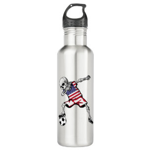 Dabbing Skeleton Soccer Halloween United States 710 Ml Water Bottle