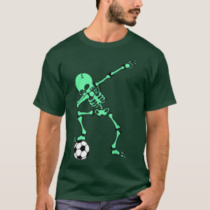Dabbing Skeleton Soccer Player Halloween Dab Boys T-Shirt