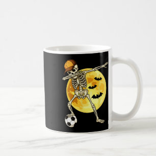 Dabbing Skeleton Soccer Player Halloween Moon Coffee Mug
