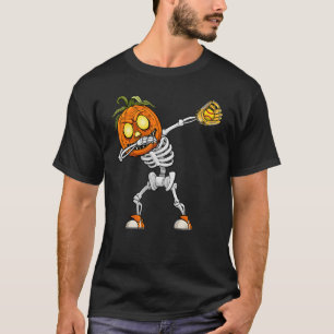 Dabbing Skeleton Softball Player Catcher Pitcher H T-Shirt