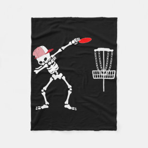 Dabbing Skeleton Wear Hat Disc Golf Player Hallowe Fleece Blanket