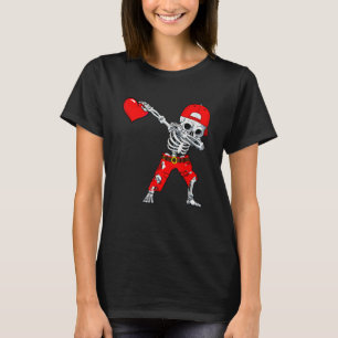 Dabbing Skeleton With Heart Love Valentine's Day B T-Shirt