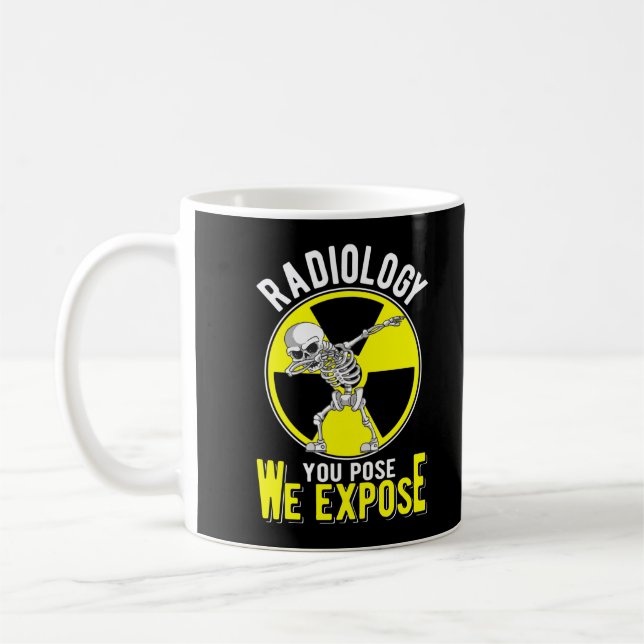Dabbing Skeleton Xray Radiologist Funny Radiology Coffee Mug (Left)