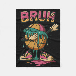 Dabbing Sketll Drip Bruh Sketll Drip Ice+cream Ck  Fleece Blanket
