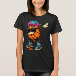 Dabbing Sketll Ice Cream Drip For Boys Funny Sketl T-Shirt