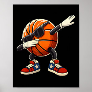 Dabbing Sketll Ll With Sungles Usa Flag 4 Of July Poster