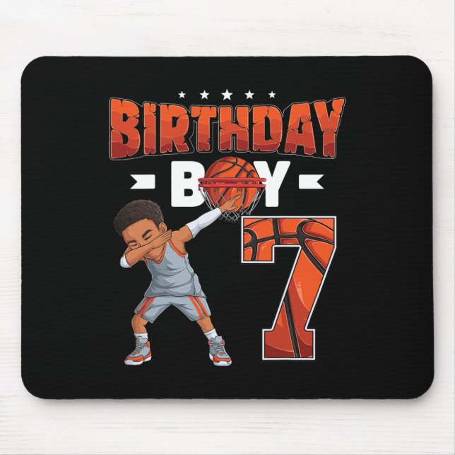 Dabbing Sketll Player 7 Years Old Boy 7th Birthday Mouse Mat (Front)