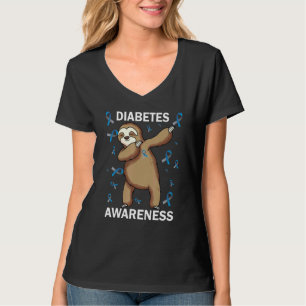 Dabbing Sloth Diabetes Awareness Month T1d Warrior T-Shirt
