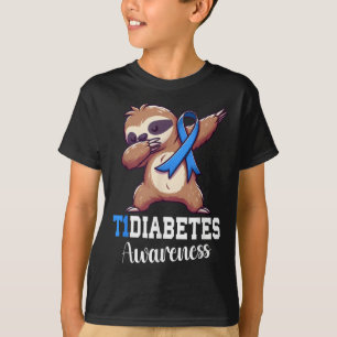 Dabbing Sloth Diabetes Awareness Type 1 Diabetes B T-Shirt