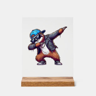 Dabbing Sloth T-Shirt Acrylic Sign