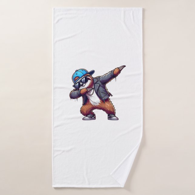 Dabbing Sloth T-Shirt Bath Towel (Bath Towel)