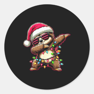 Dabbing Sloth Xmas For Kids Boys Girl Sloth Lover  Classic Round Sticker