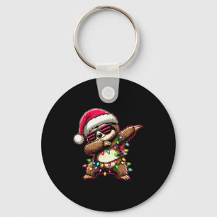 Dabbing Sloth Xmas For Kids Boys Girl Sloth Lover Key Ring