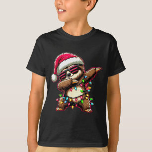 Dabbing Sloth Xmas For Kids Boys Girl Sloth Lover  T-Shirt