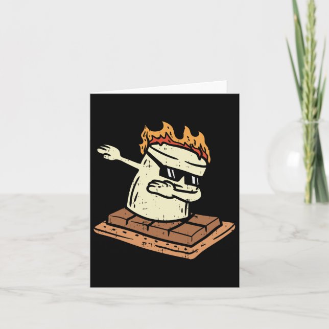 Dabbing Smore Marshmallow Cute Dab Dance Camping C Card (Front)