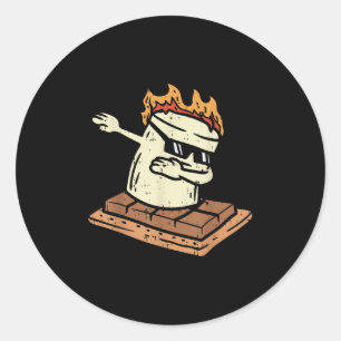 Dabbing Smore Marshmallow Cute Dab Dance Camping C Classic Round Sticker