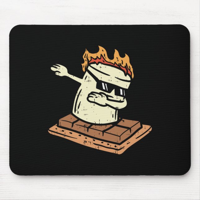 Dabbing Smore Marshmallow Cute Dab Dance Camping C Mouse Mat (Front)