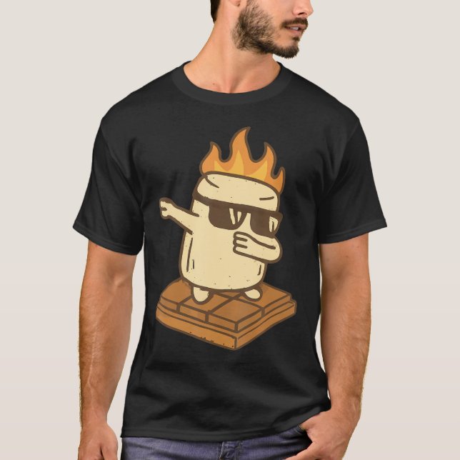 Dabbing Smore Marshmallow Cute Dab Dance Camping C T-Shirt (Front)